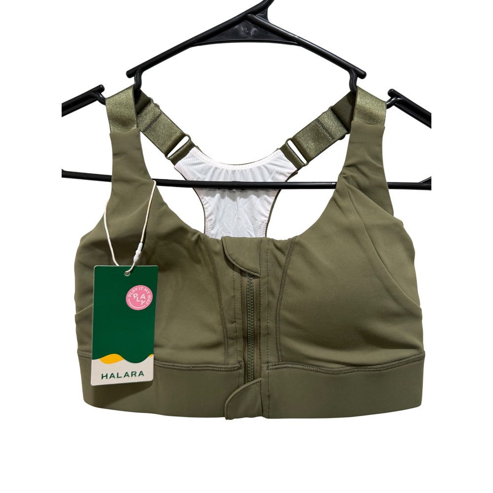 Halara Olive Green Padded‎ Sports Bra XS